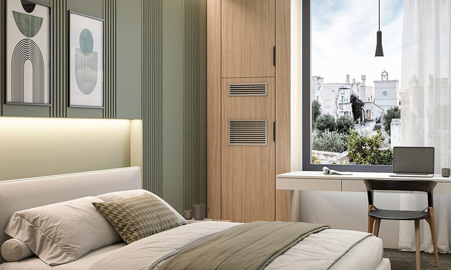 Iebūvējams kondicionieris Unico Vertical-NK EVAN 35HP R32 - iebūvēts