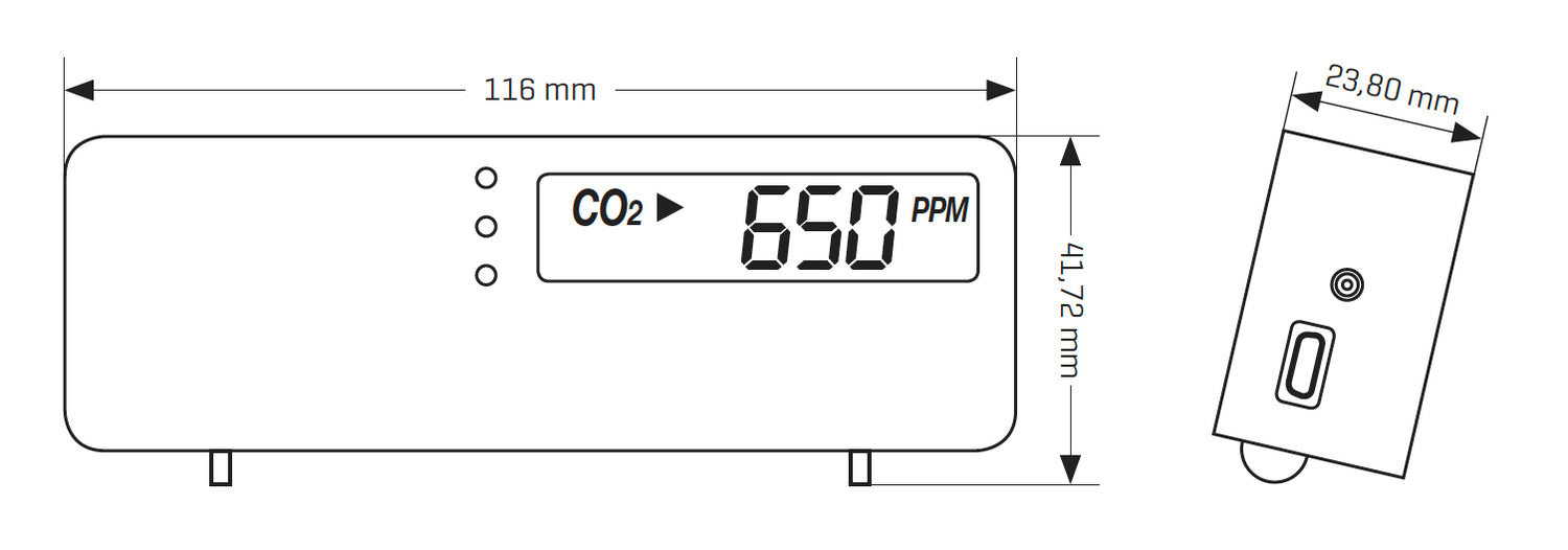 Renson CO2 monitor dimensions