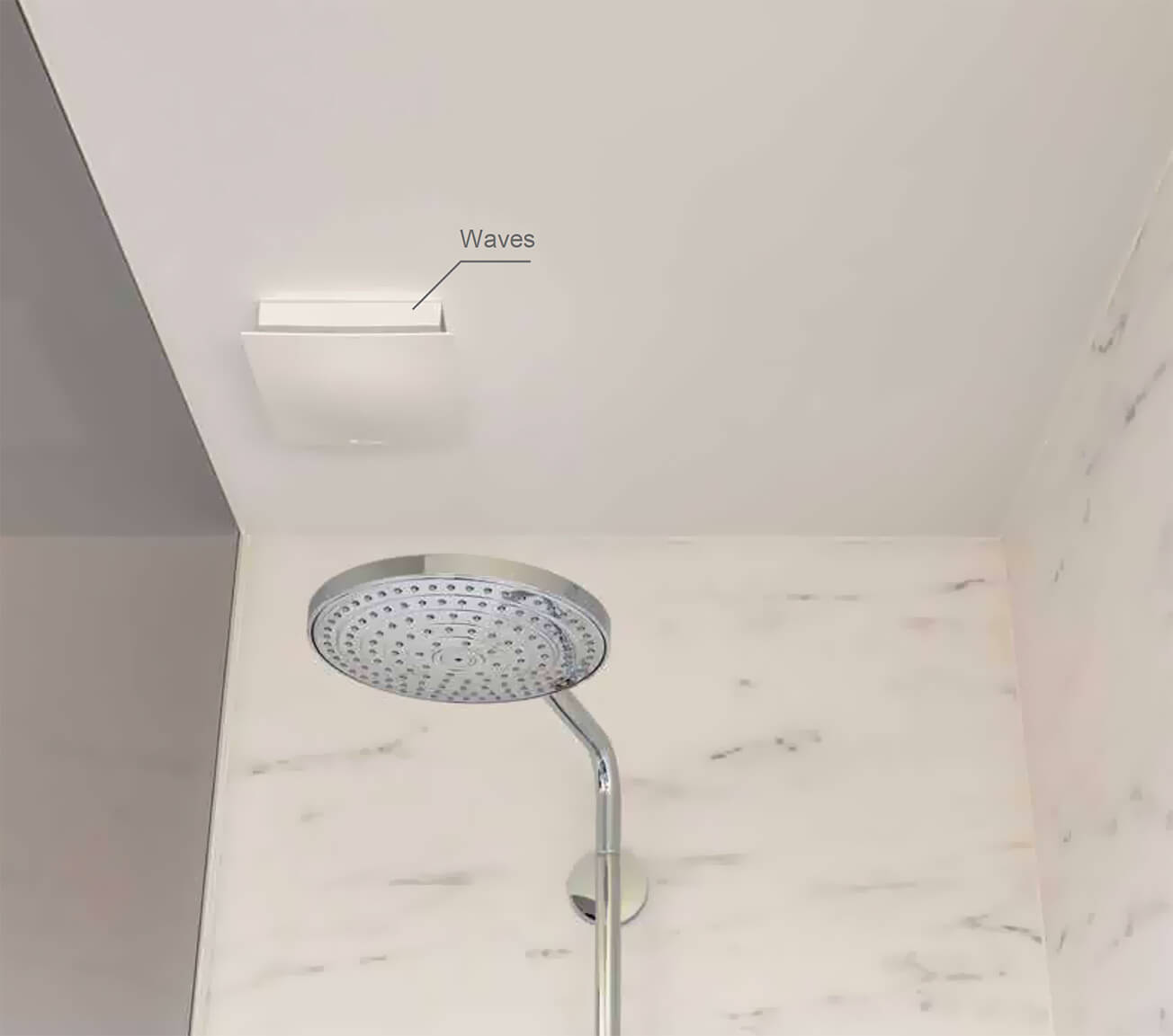 Renson Waves VOC RH SMART ventilator in bathroom / shower