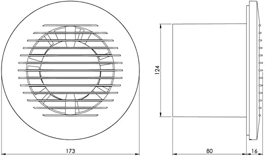 Europlast EA125 ventilator dimensions