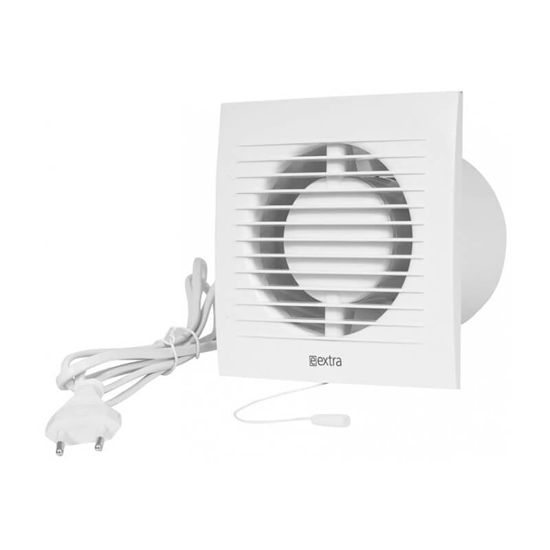 Europlast EE150WP ventilator with pull-down switch white for large rooms